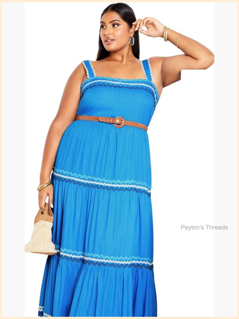 Plus Size Maxi Dress With Pockets And Shirred Back